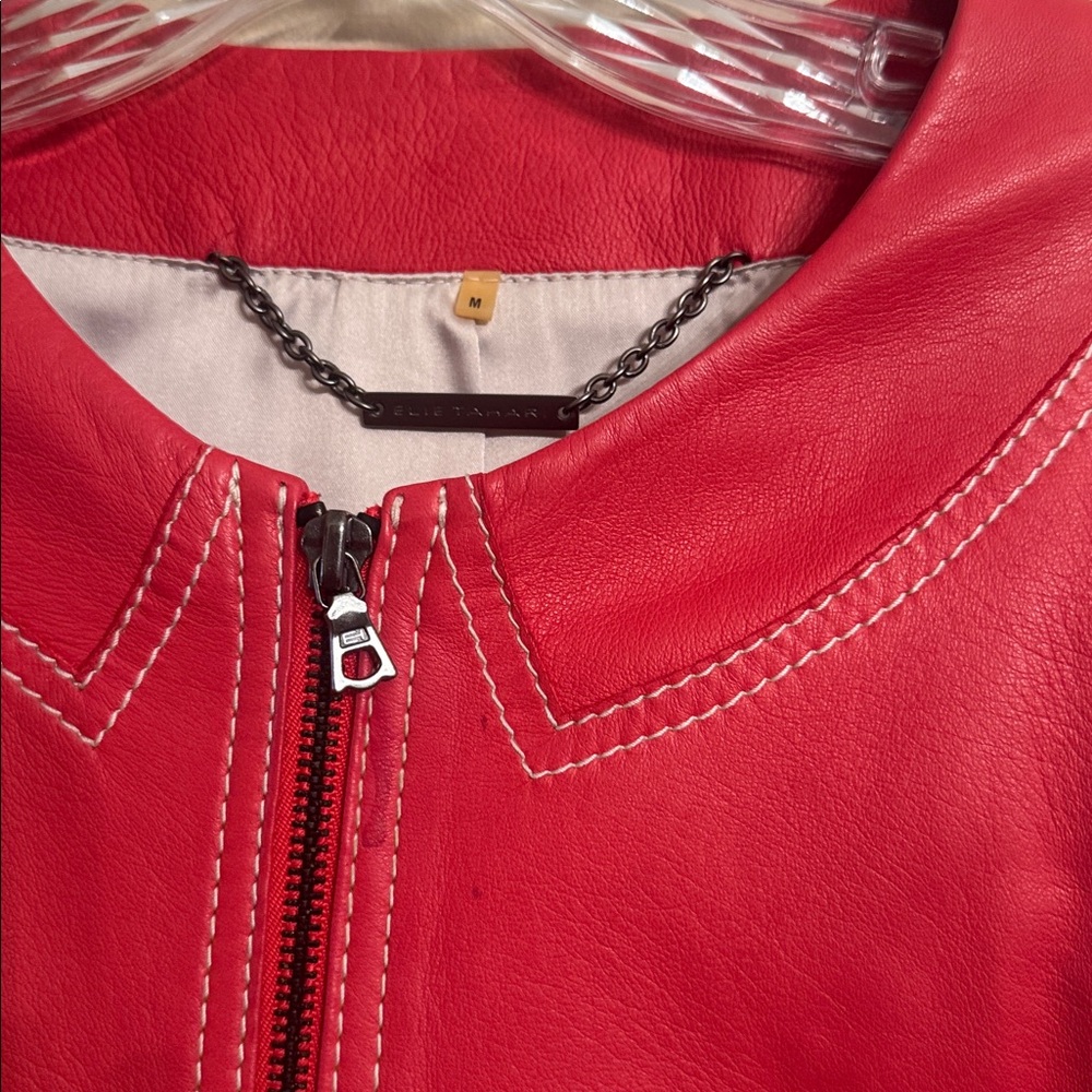 Elie Tahari Leather Jacket - Picture 4 of 8